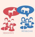 Concept of Debate Republicans and Democrats