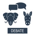 Concept of Debate Republicans and Democrats