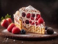 Decadent Gateau Chocolat et Vanille with Fresh Berries .AI Generated Royalty Free Stock Photo