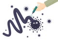 The concept of defeating the next new wave of coronavirus with vaccinations.