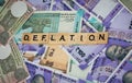 Concept of Deflation word on Indian currency Notes