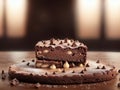 Delicious Brownie With Chocolate On Top. Generative AI