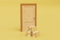 the concept of delivering parcels to the door at the specified address. parcel boxes under the door. 3d render Royalty Free Stock Photo