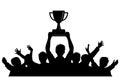 Champion Trophy winners silhouette Celebrations Royalty Free Stock Photo