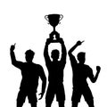 Trophy Teamwork winners celebrate Royalty Free Stock Photo