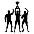 Trophy Teamwork winners celebrate Royalty Free Stock Photo