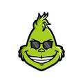 Grinch emoji Smiling Cool Face icon Royalty Free Stock Photo