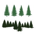 Pine Tree Forest Silhouette Collections Set Royalty Free Stock Photo