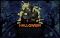 Happy halloween themed night landscape