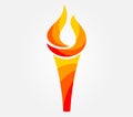 Olympic flame torch logo Royalty Free Stock Photo