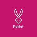 Rabbit line art logo template