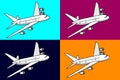 Concept, design of a passenger plane, airliner for travel companies, decoration, airlines. Vector high resolution