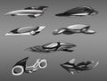 Concept design of sci-fi vehicles sketches