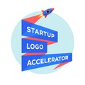 Concept design for startup project with inscription Startup Logo Accelerator