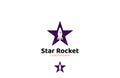 Rocket Star launch Logo Template Royalty Free Stock Photo