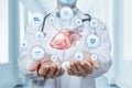 Concept of diagnostics the treatment and support of the patient heart Royalty Free Stock Photo