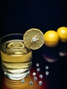 Concept of Diamond as still life, glass, chalice, tumbler, drink, drinking, bibs, sweet, colour,Studio shot Mumba