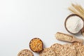 Concept of diet and healthy nutrition with crisp bread Royalty Free Stock Photo