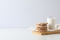 Concept of diet and healthy nutrition with crisp bread Royalty Free Stock Photo