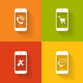 Concept on Different Mobile Phote Icons. Vector Royalty Free Stock Photo