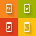 Concept on Different Mobile Phote Icons. Vector Royalty Free Stock Photo