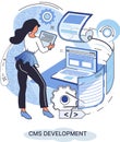 Concept of digital content management system, CMS development software metaphor, program development service technology Royalty Free Stock Photo