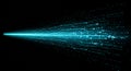 A concept of digital data visualization features streams of bright blue binary code Royalty Free Stock Photo