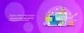 Concept for digital marketing agency on a violet background