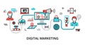 Concept of digital marketing, internet marketing idea and new market trends analysis