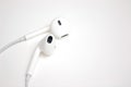 Concept of digital music white headphones