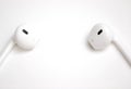 Concept of digital music white headphones