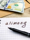 The concept of divorce, payment of alimony Royalty Free Stock Photo