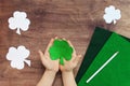 Concept of DIY art project for irish St. Patrick`s day