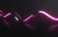 Concept of DNA genome decoding in a colorful design. Purple macro fantasy captured by a digital microscope. 3D lab