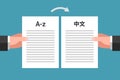 Concept of document translation from English to Chinese