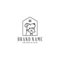 Concept dog cat pet house home logo design vector Royalty Free Stock Photo