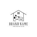 Concept dog cat pet house home logo design vector Royalty Free Stock Photo