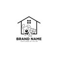 Concept dog cat pet house home logo design vector Royalty Free Stock Photo