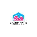 Concept dog cat pet house home logo design vector Royalty Free Stock Photo