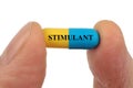 Stimulant capsule in close-up