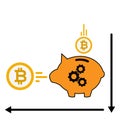 Concept of doubling bitcoin on savings.