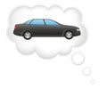 Concept of dream a car in cloud vector illustratio Royalty Free Stock Photo