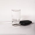 The concept of driving under the influence of alcohol - car keys Royalty Free Stock Photo