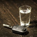 The concept of driving under the influence of alcohol - car keys Royalty Free Stock Photo