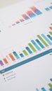 Dynamic colorcoded bar graphs displaying changing financial data stock marketsbanking