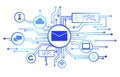 Concept of E-Mail as an information Medium Royalty Free Stock Photo