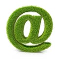 Concept of e-mail symbol covered grass