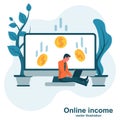 Concept of earnings on internet, online income.