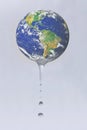 Concept of a drop of Water dripping from Planet Earth