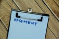 Concept of Easement write on paperwork isolated on Wooden Table Royalty Free Stock Photo